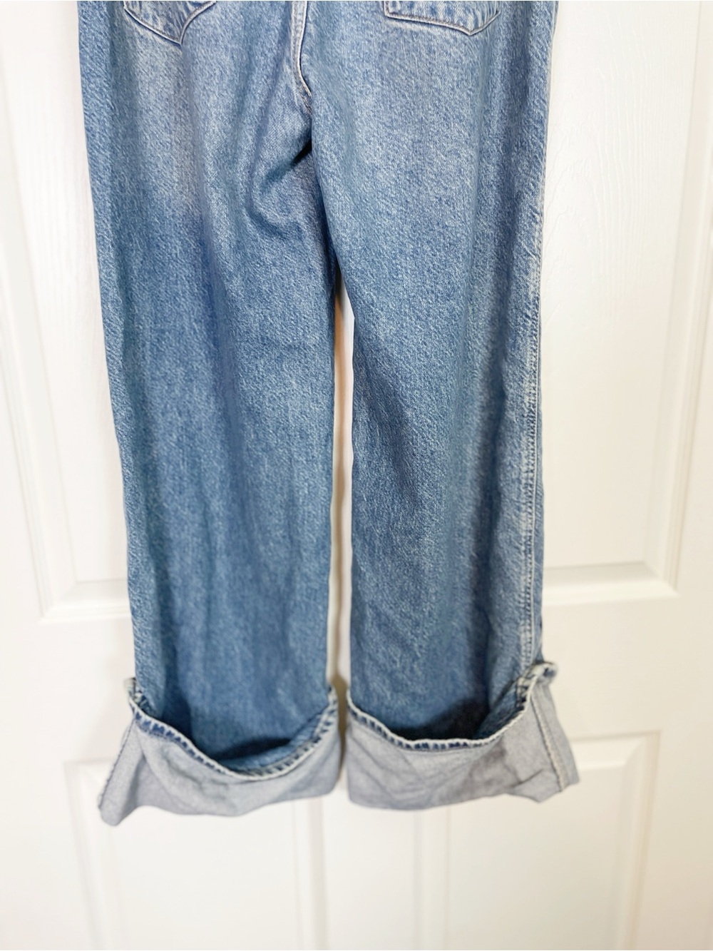 Free People We The Free Final Countdown Wide Leg Cuffed Jeans Sz 26 - Picture 7 of 10